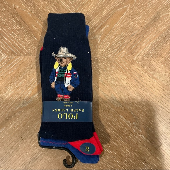 Polo by Ralph Lauren Men's Navy Socks with Bear Design - Picture 4 of 6